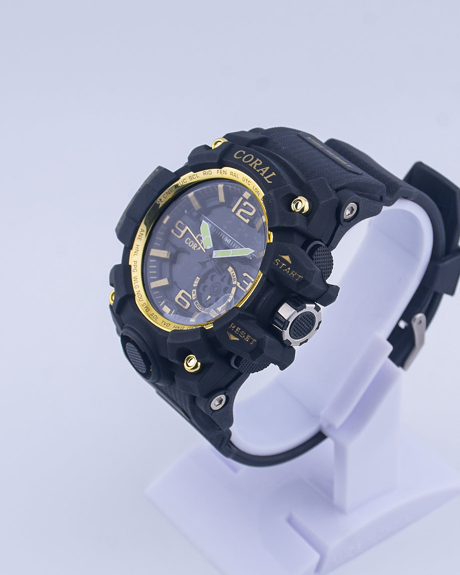 Coral Premium Fashion Sports Watch For Men | Silicone Rubber Strap (1042)-KYAMSTORE