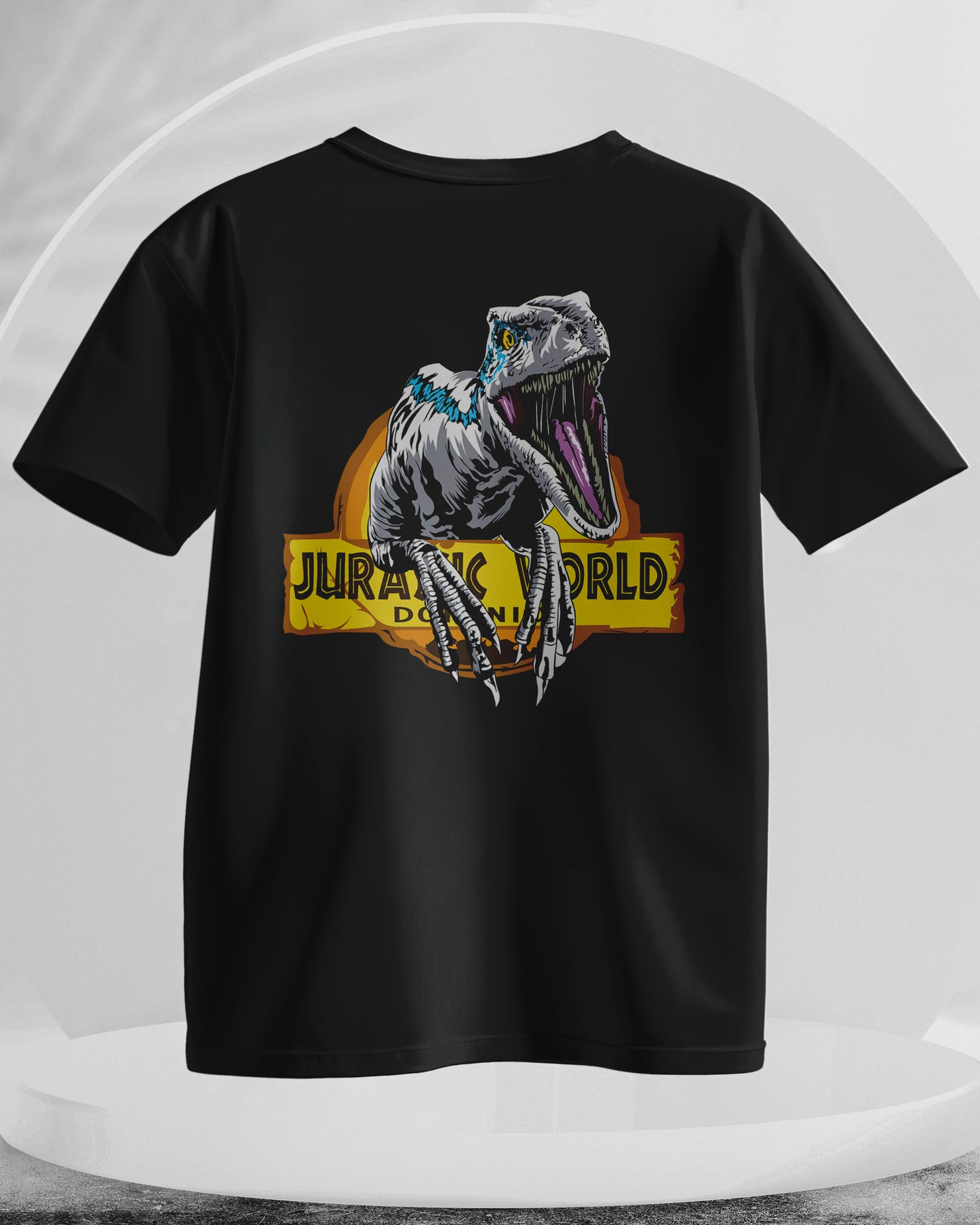 Jurassic World - Men Stylish Back Print Printed T-Shirts - (Oversized)