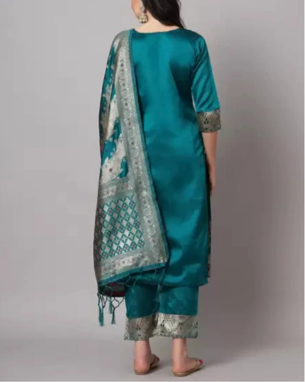Women Cotton Silk Kurta Pant Dupatta Set-KYAMSTORE