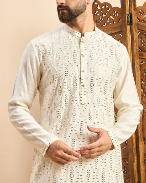 Embroidered Straight Kurta-KYAMSTORE