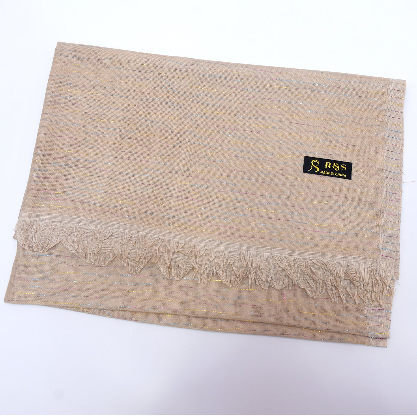 Premium Cotton Shawl with Shinning Tread Lines-KYAMSTORE