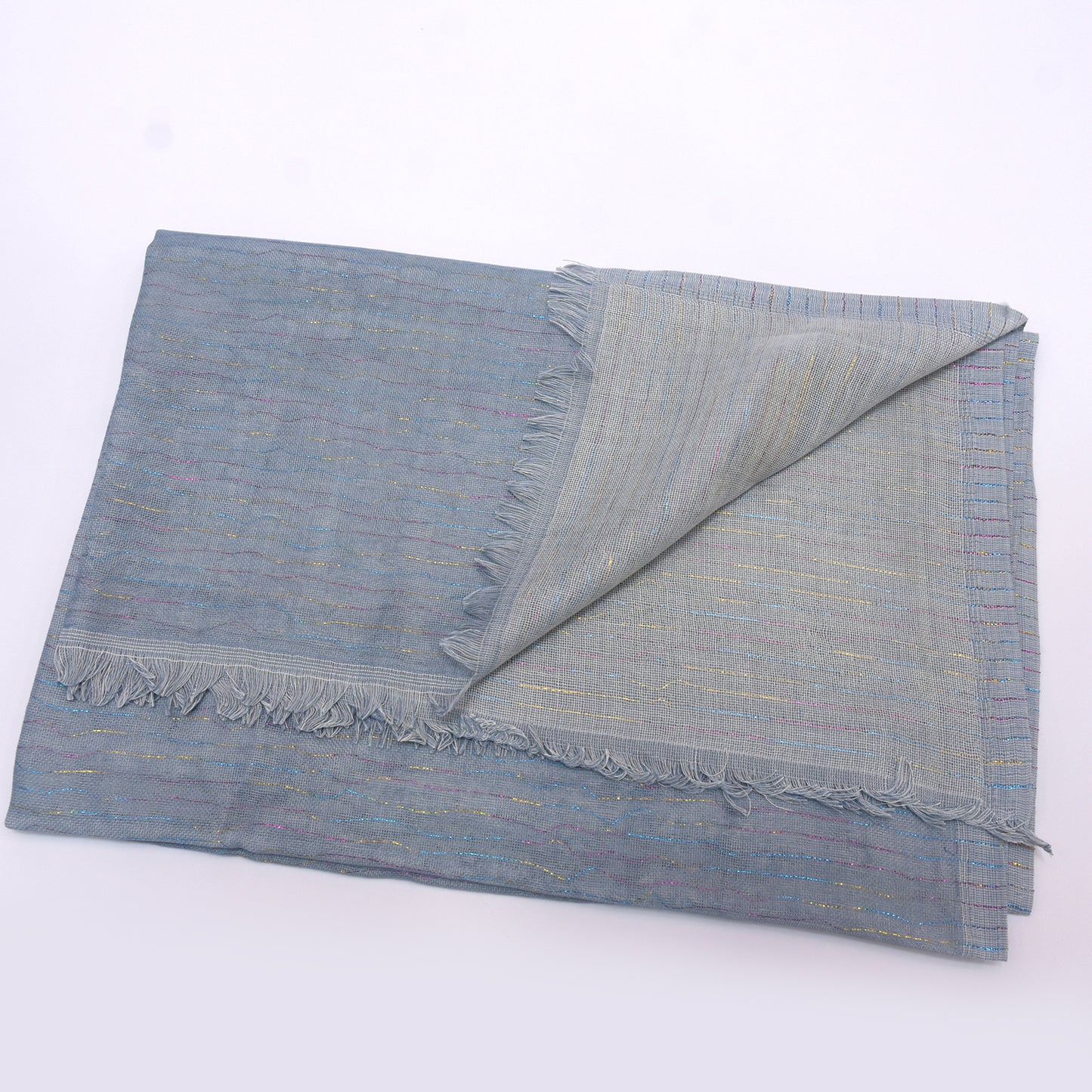 Premium Cotton Shawl with Shinning Tread Lines-KYAMSTORE