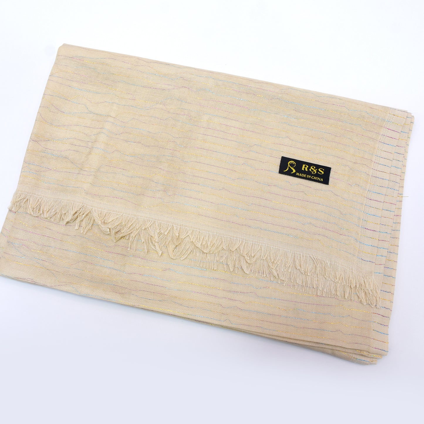 Premium Cotton Shawl with Shinning Tread Lines-KYAMSTORE