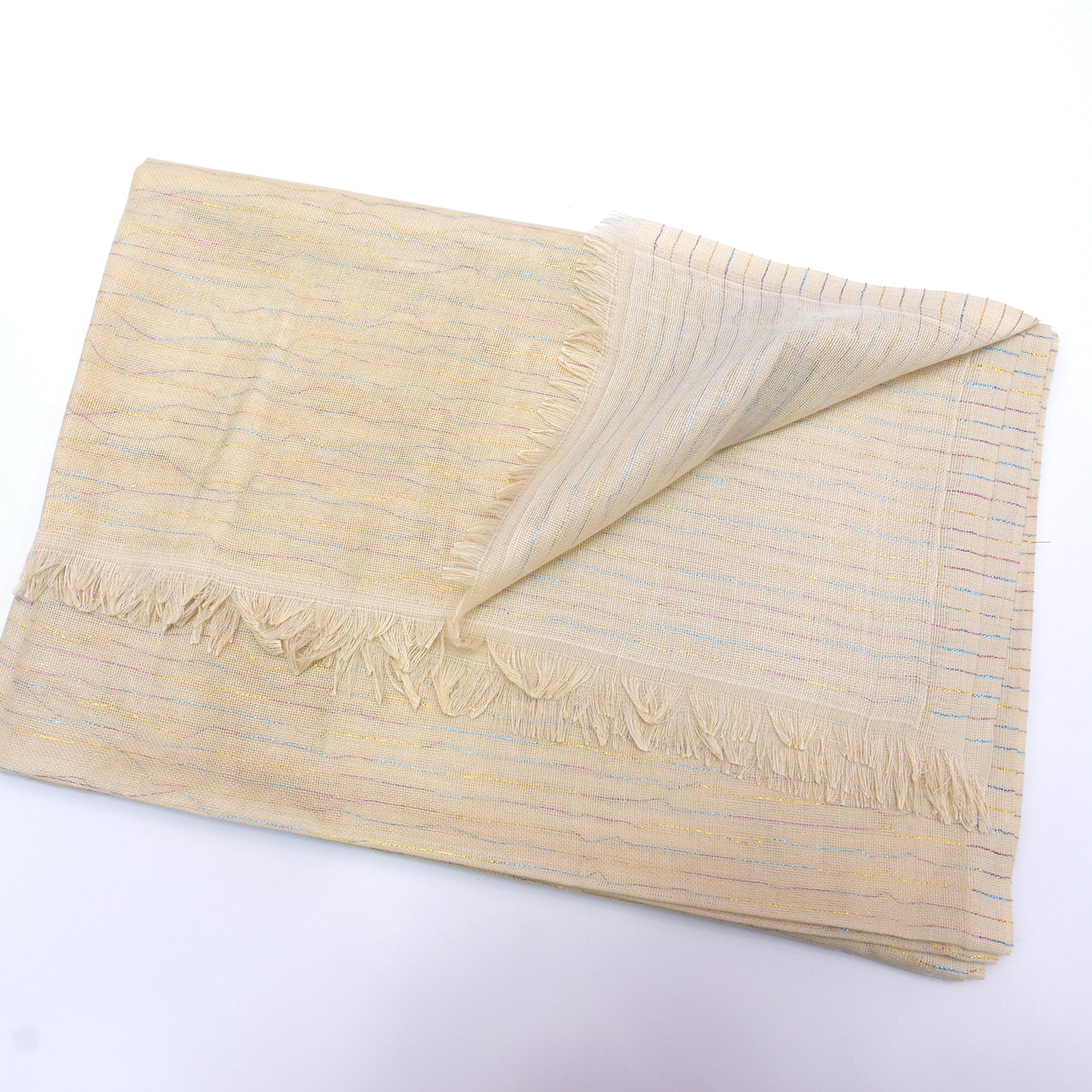 Premium Cotton Shawl with Shinning Tread Lines-KYAMSTORE