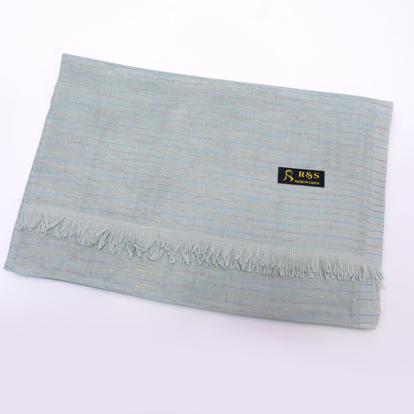 Premium Cotton Shawl with Shinning Tread Lines-KYAMSTORE