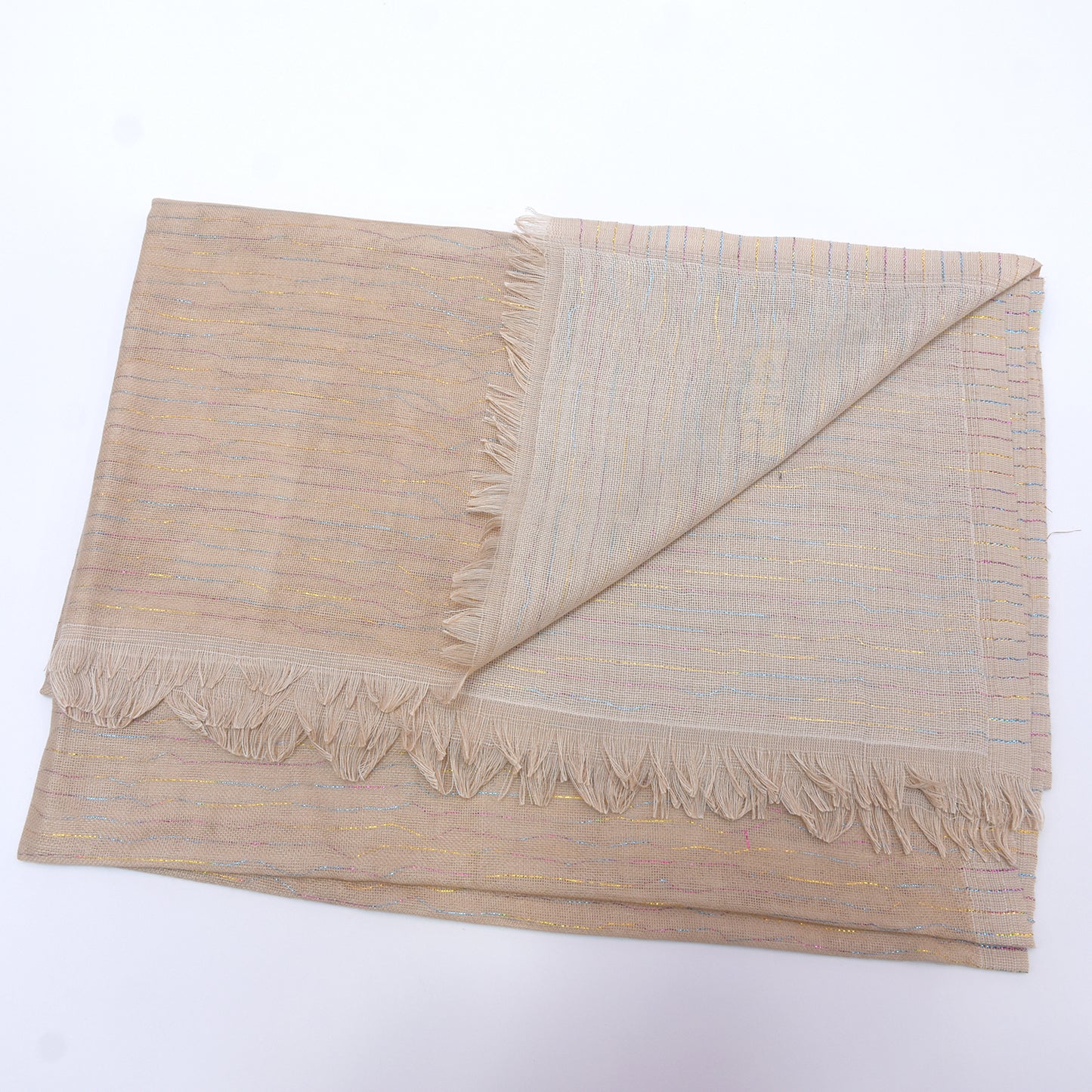 Premium Cotton Shawl with Shinning Tread Lines-KYAMSTORE