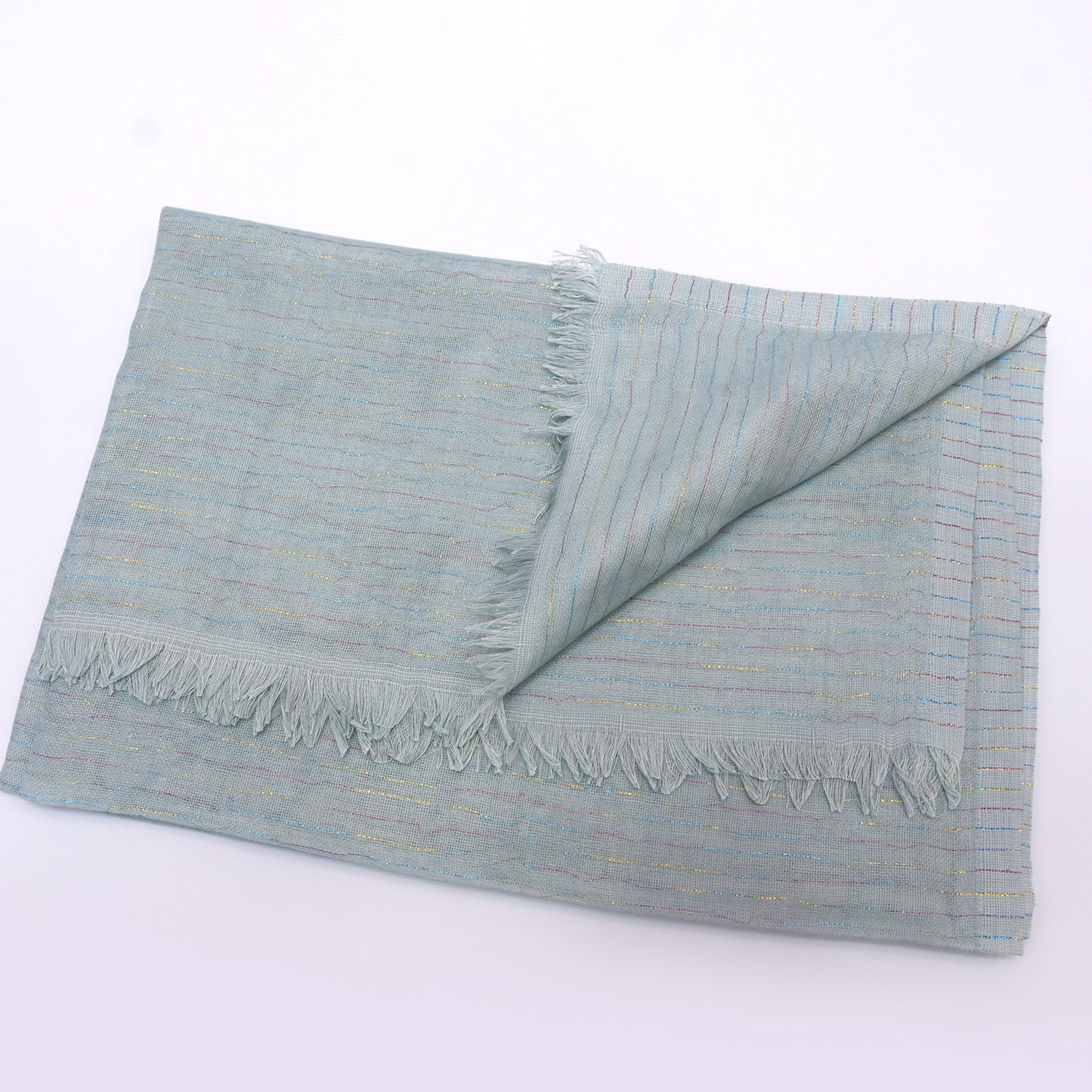 Premium Cotton Shawl with Shinning Tread Lines-KYAMSTORE