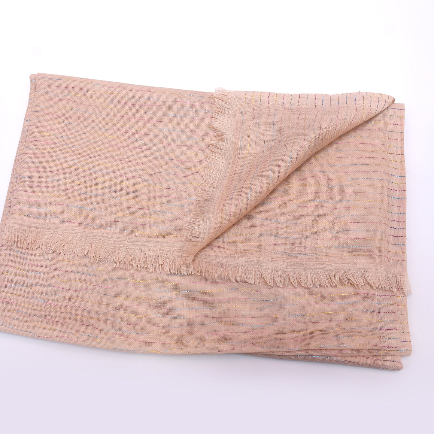 Premium Cotton Shawl with Shinning Tread Lines-KYAMSTORE