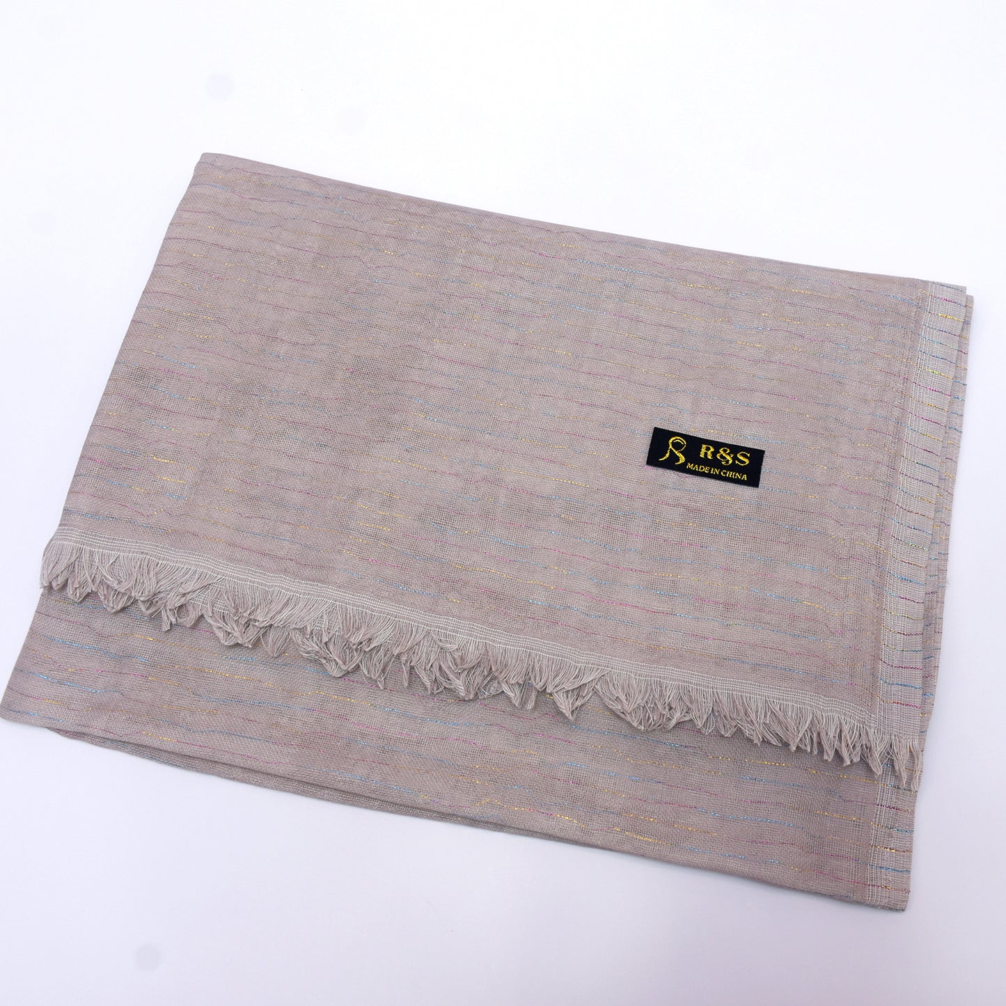 Premium Cotton Shawl with Shinning Tread Lines-KYAMSTORE
