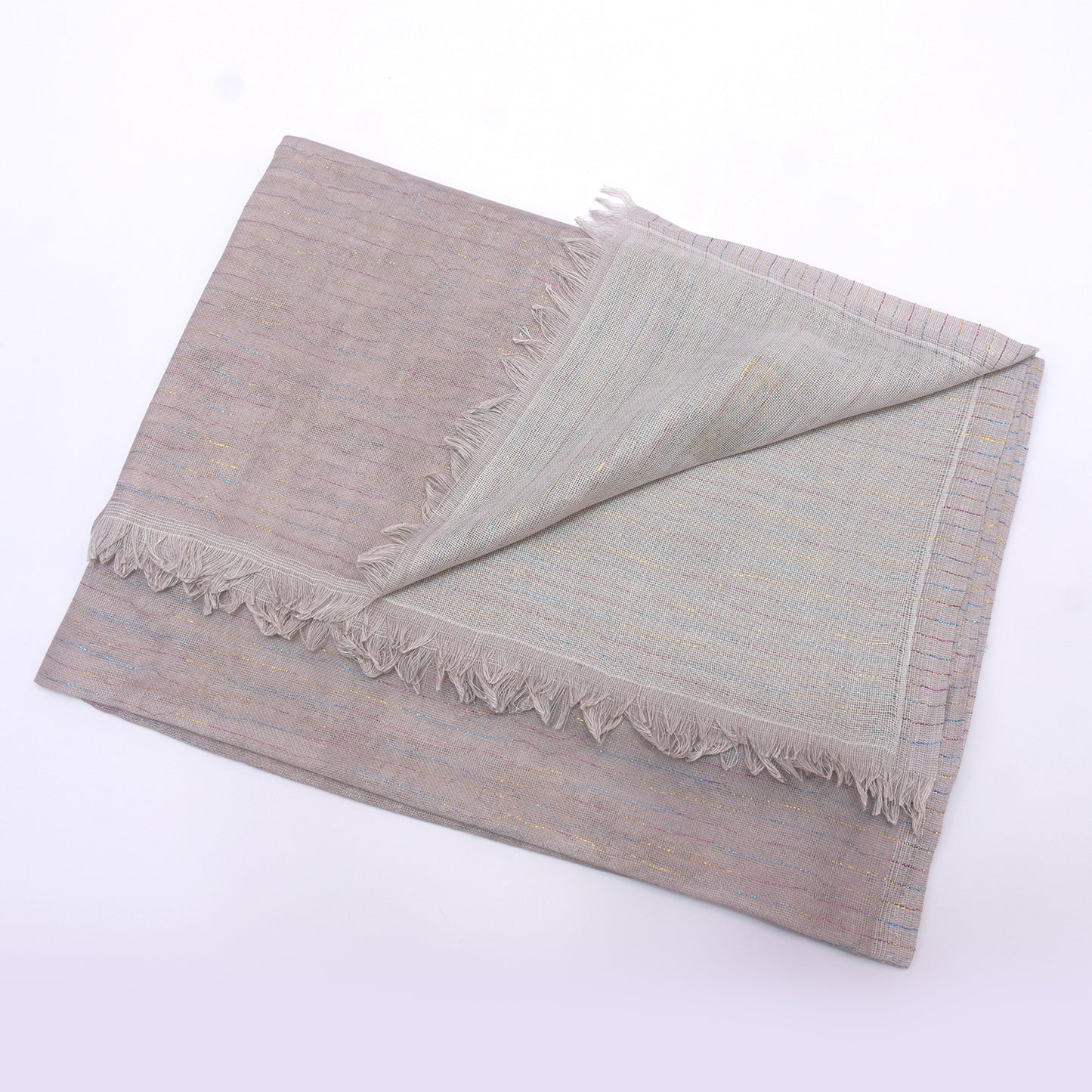 Premium Cotton Shawl with Shinning Tread Lines-KYAMSTORE