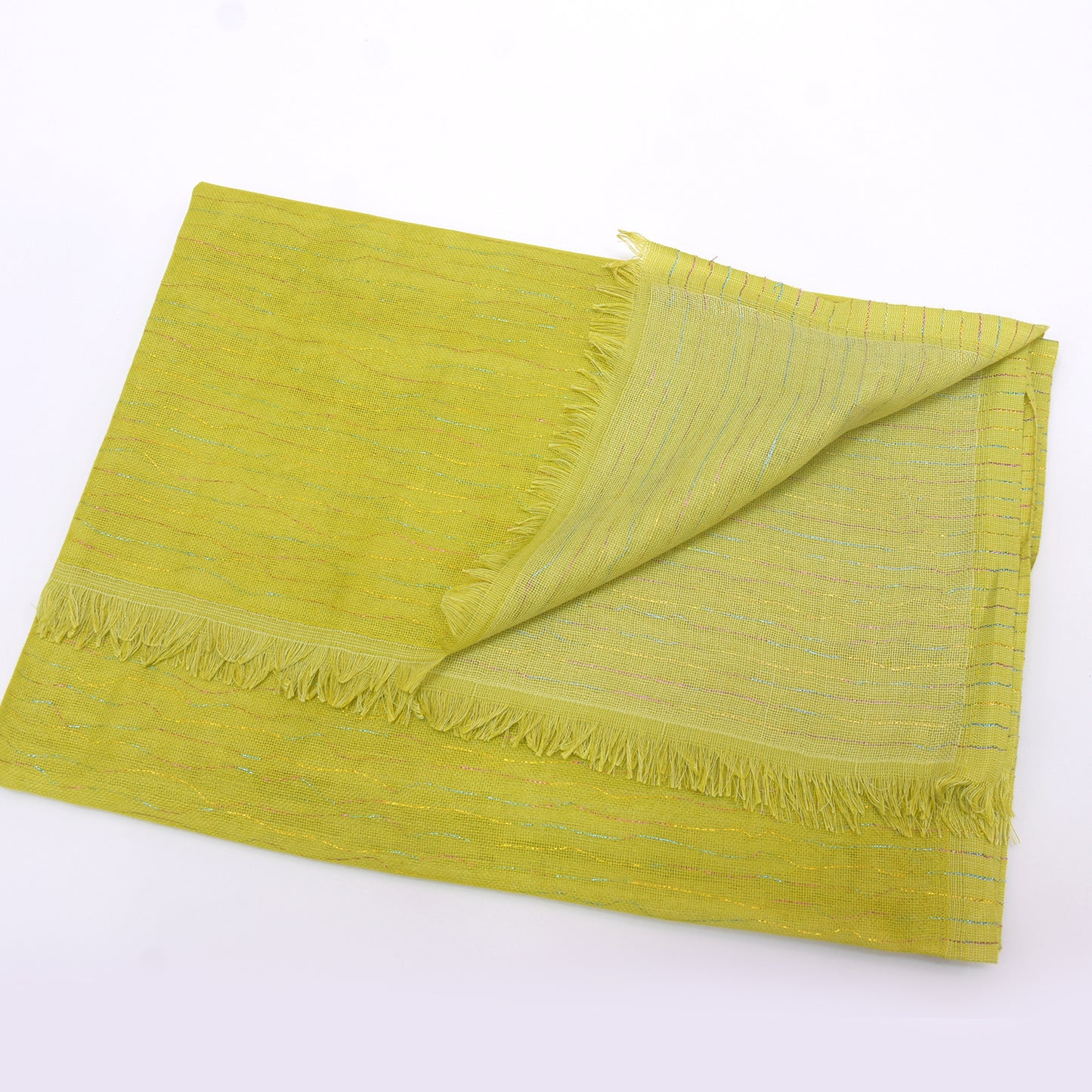 Premium Cotton Shawl with Shinning Tread Lines-KYAMSTORE