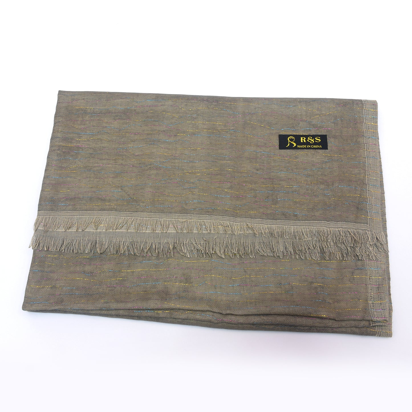 Premium Cotton Shawl with Shinning Tread Lines-KYAMSTORE