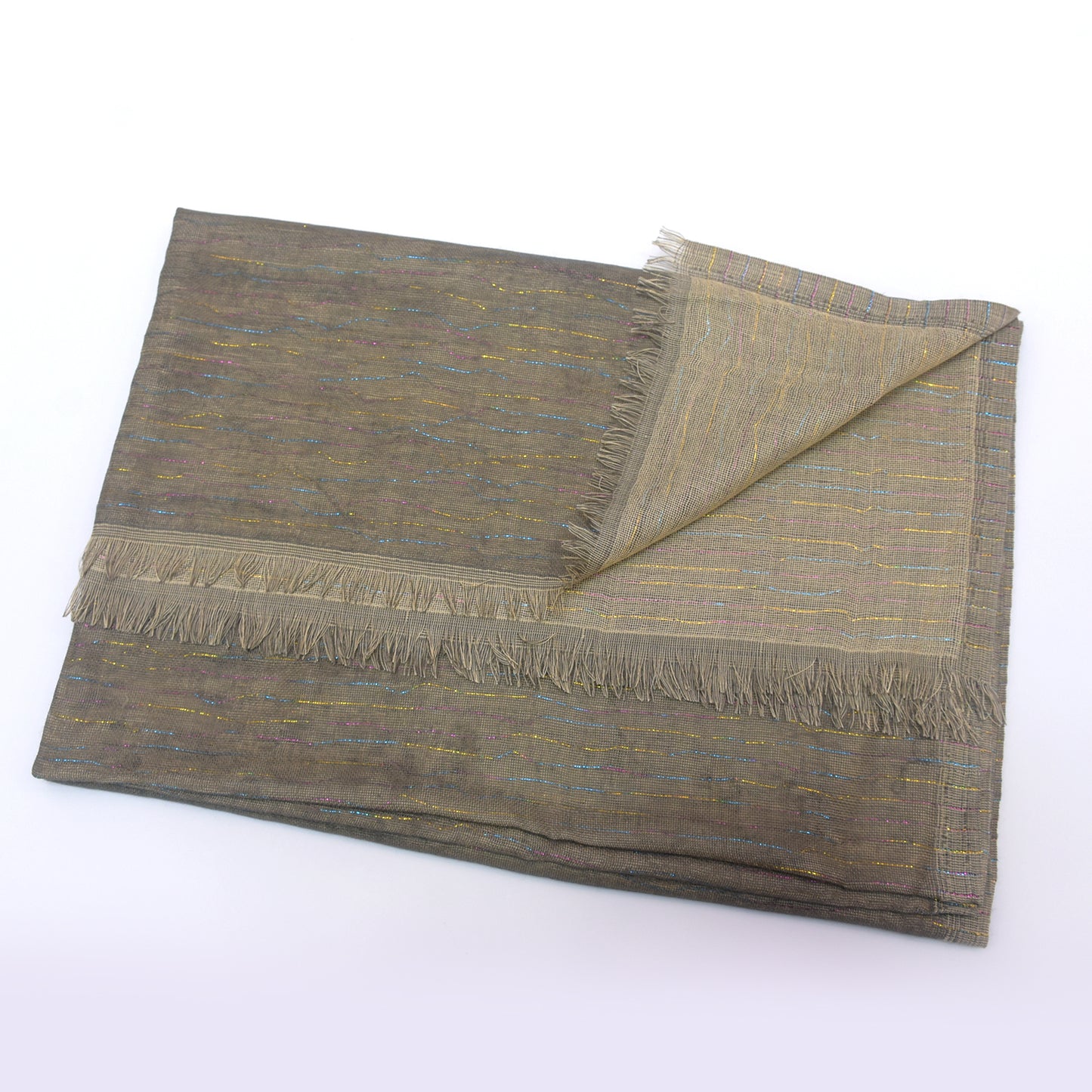 Premium Cotton Shawl with Shinning Tread Lines-KYAMSTORE
