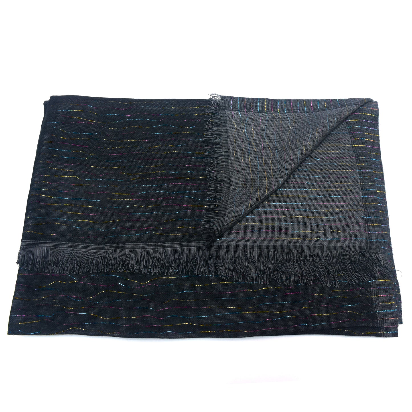 Premium Cotton Shawl with Shinning Tread Lines-KYAMSTORE