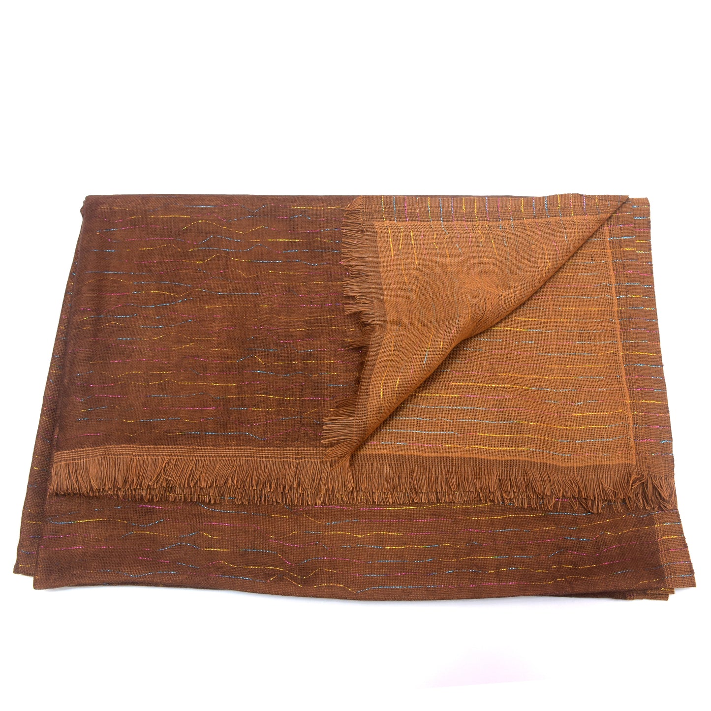 Premium Cotton Shawl with Shinning Tread Lines-KYAMSTORE