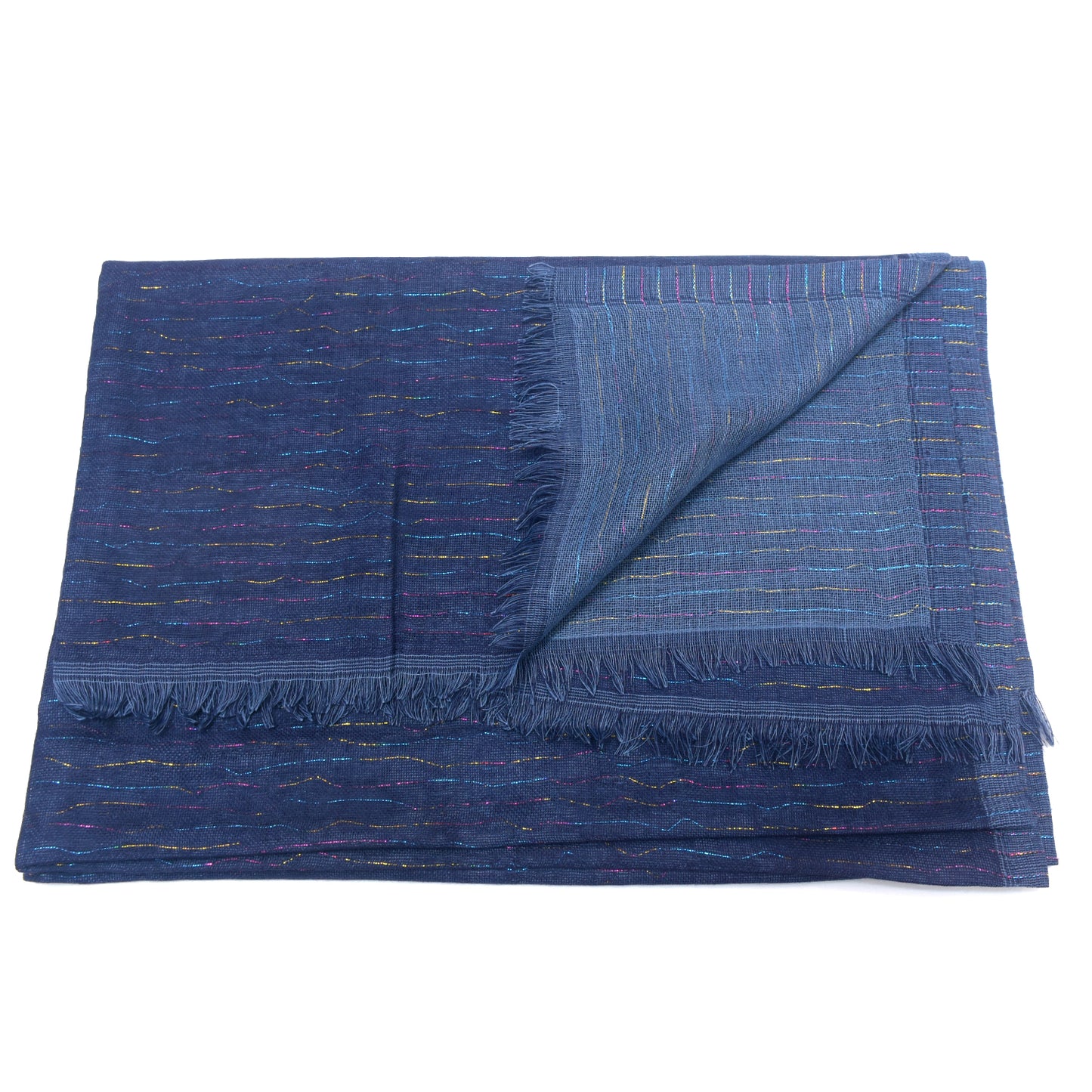 Premium Cotton Shawl with Shinning Tread Lines-KYAMSTORE