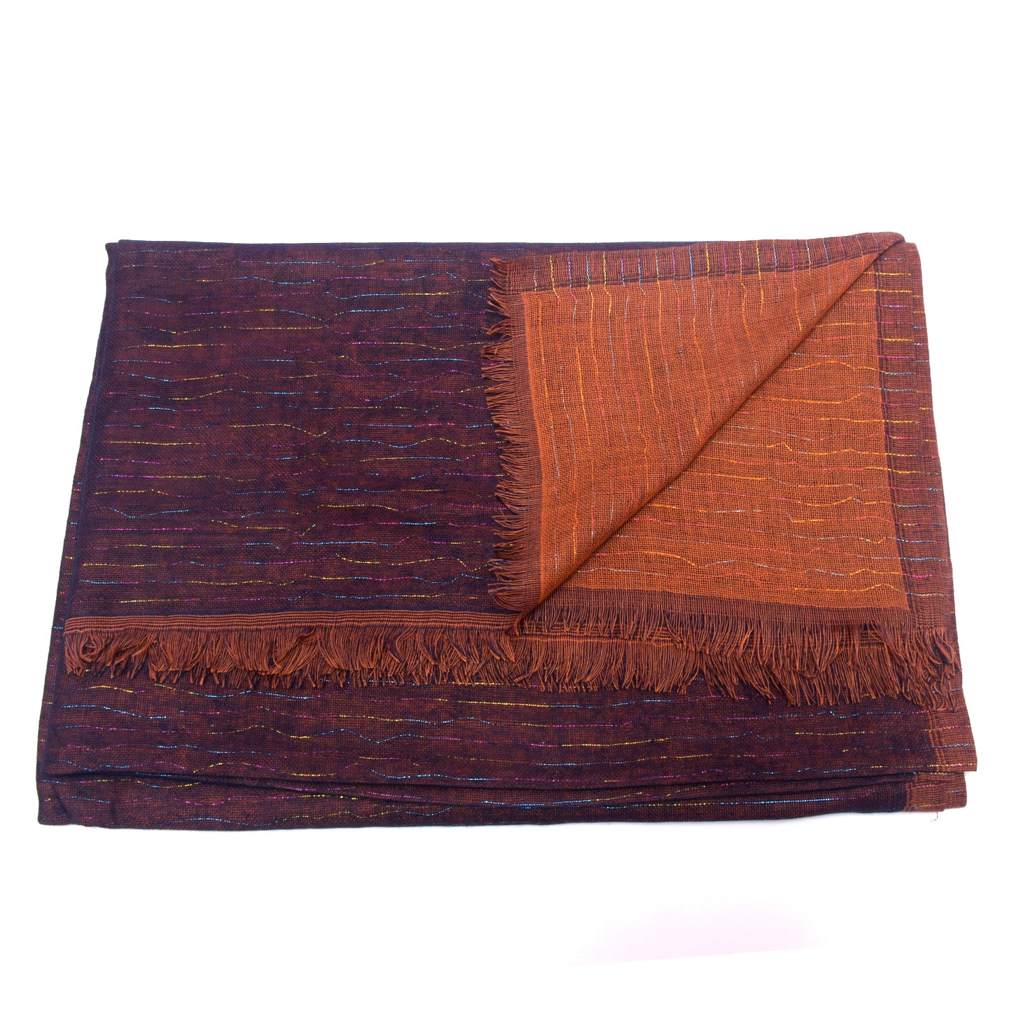 Premium Cotton Shawl with Shinning Tread Lines-KYAMSTORE