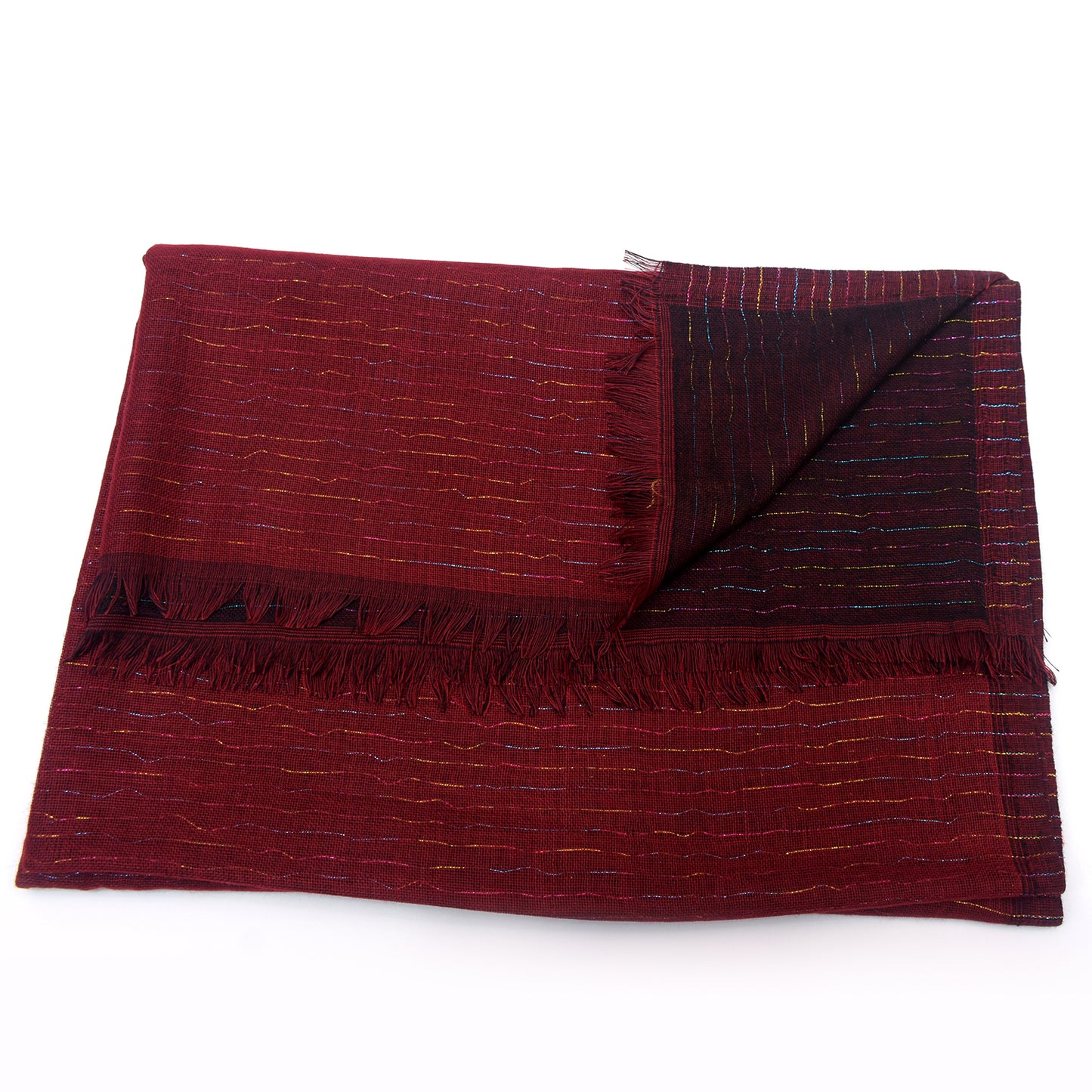 Premium Cotton Shawl with Shinning Tread Lines-KYAMSTORE