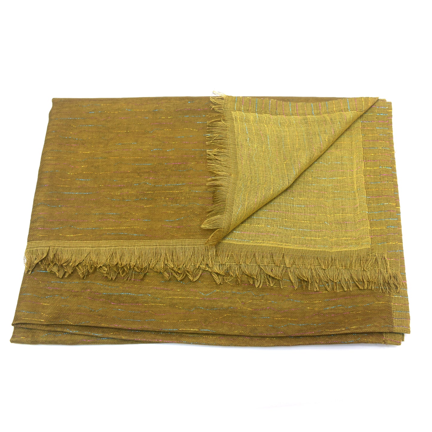 Premium Cotton Shawl with Shinning Tread Lines-KYAMSTORE