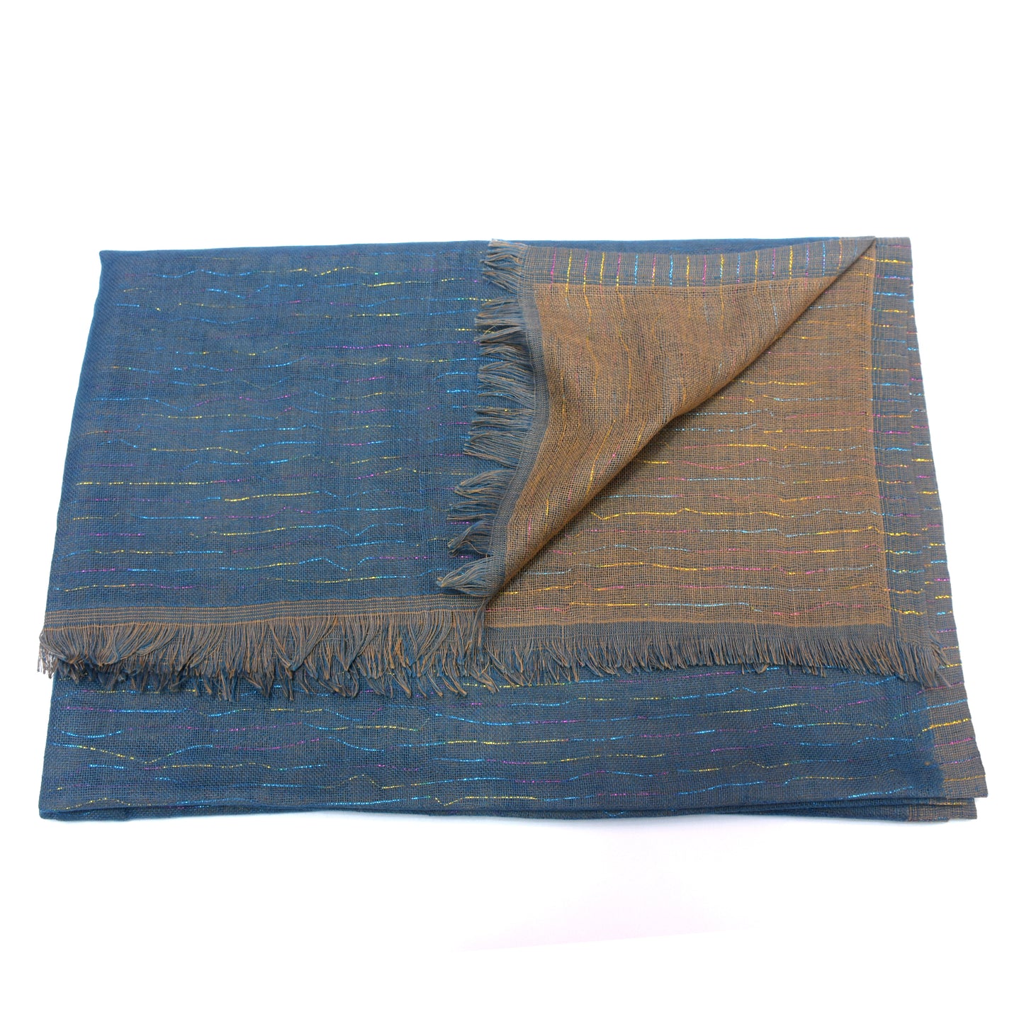 Premium Cotton Shawl with Shinning Tread Lines-KYAMSTORE