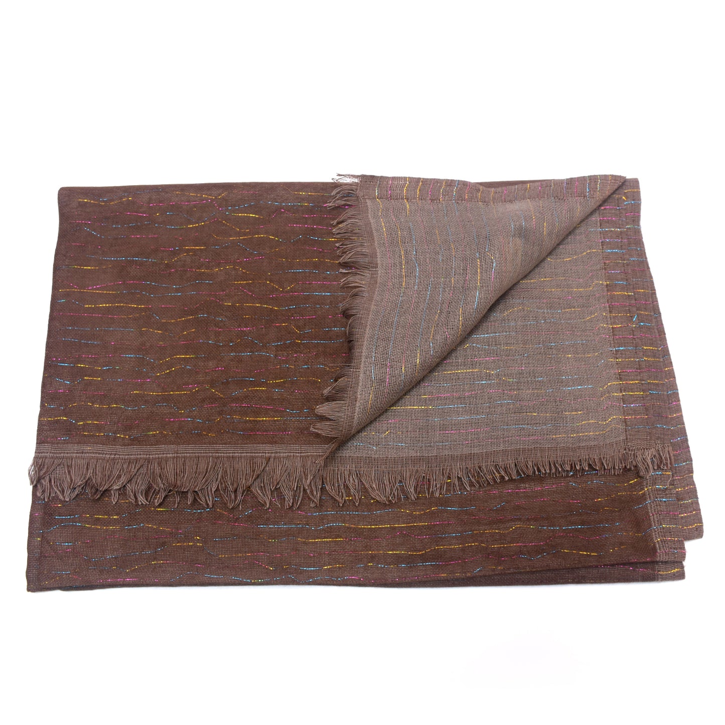Premium Cotton Shawl with Shinning Tread Lines-KYAMSTORE