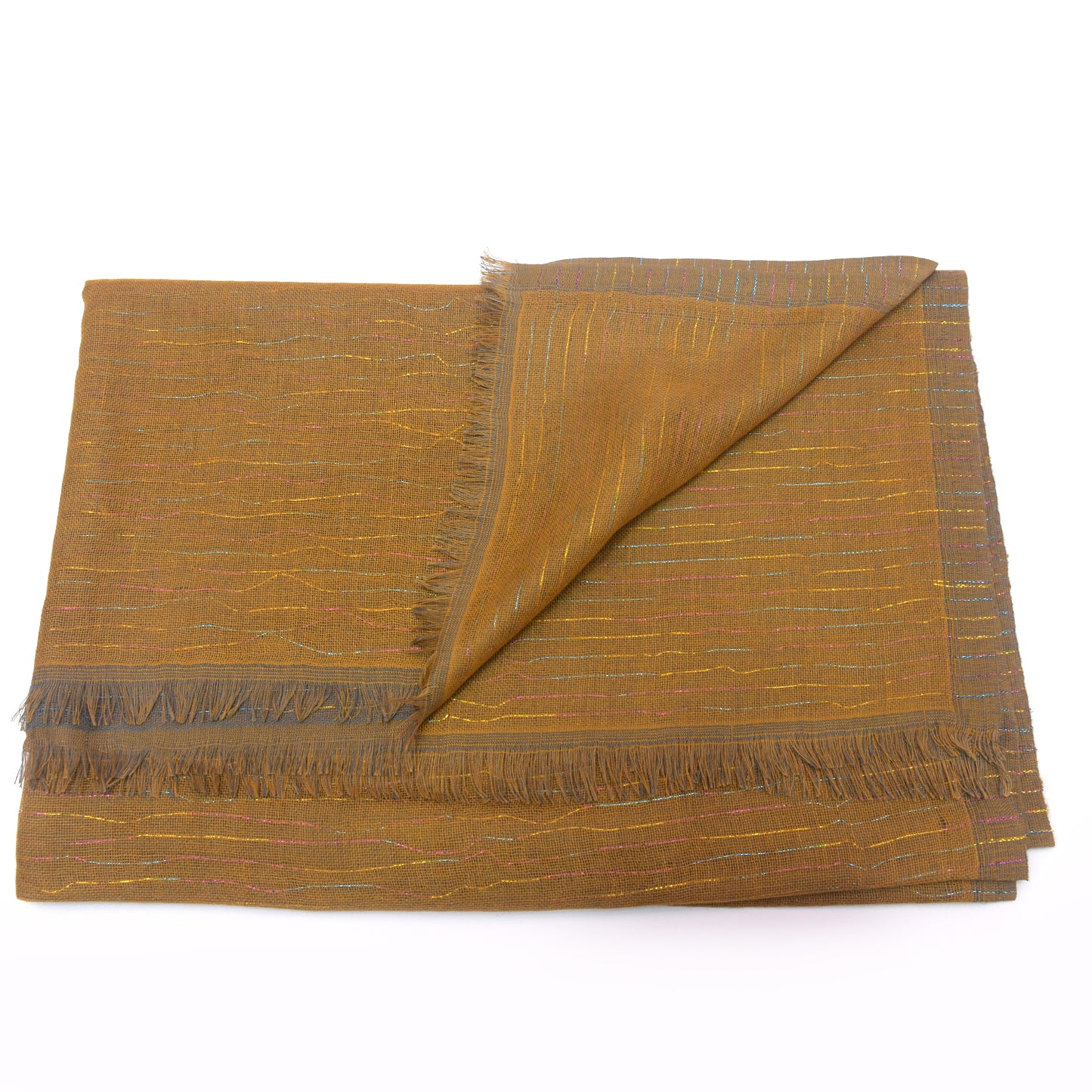 Premium Cotton Shawl with Shinning Tread Lines-KYAMSTORE