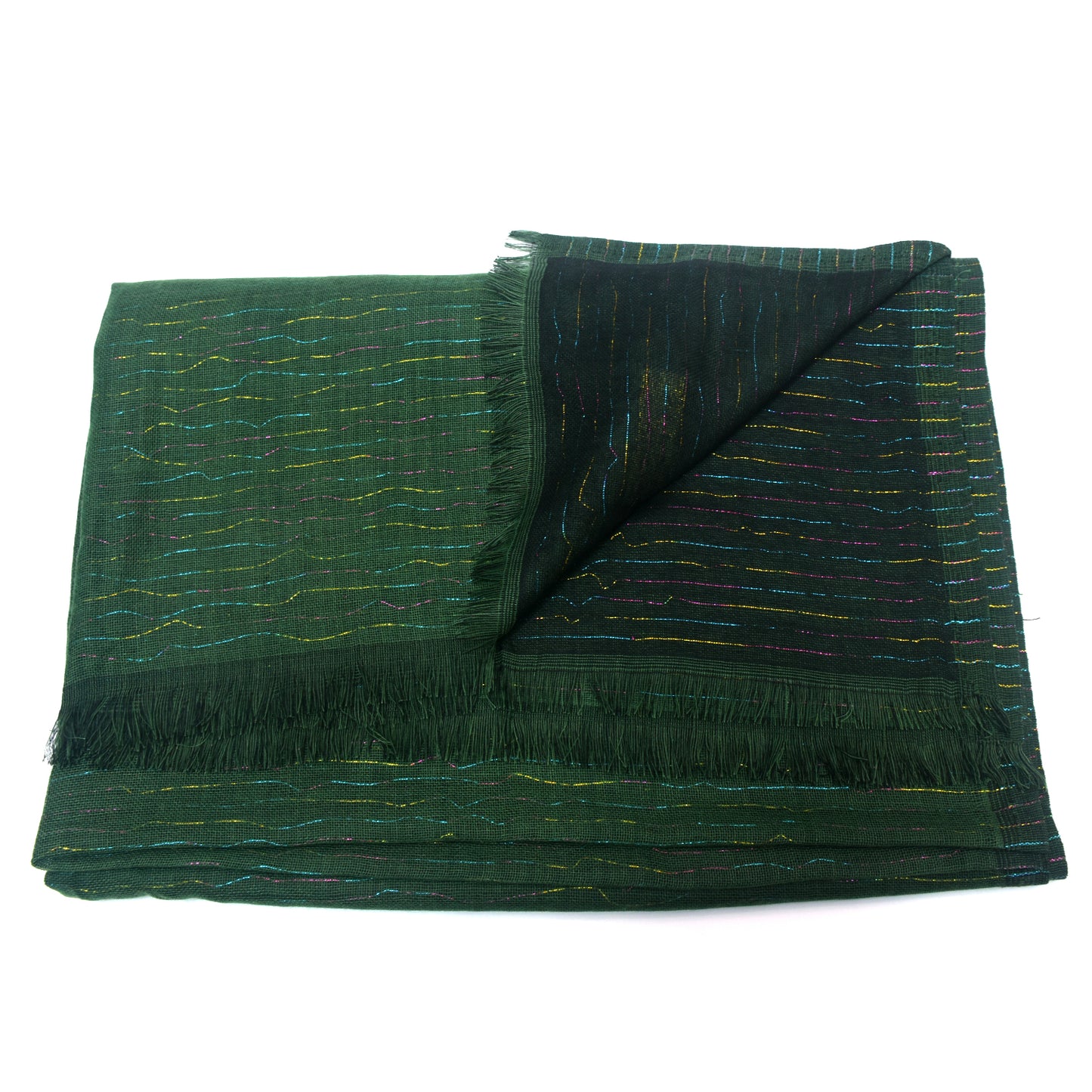 Premium Cotton Shawl with Shinning Tread Lines-KYAMSTORE