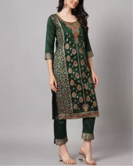 Women Cotton Silk Kurta Pant Dupatta Set-KYAMSTORE