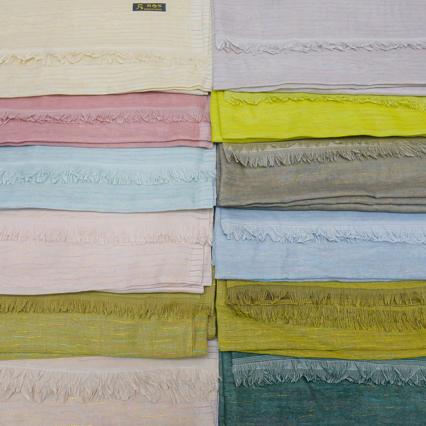 Premium Cotton Shawl with Shinning Tread Lines-KYAMSTORE