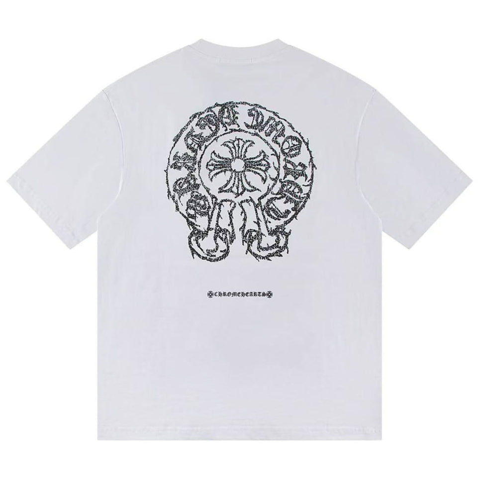 Unisex Oversize Chrome Hearts Printed Boxy Fit Thick Fabric T-Shirt - (Back Print)