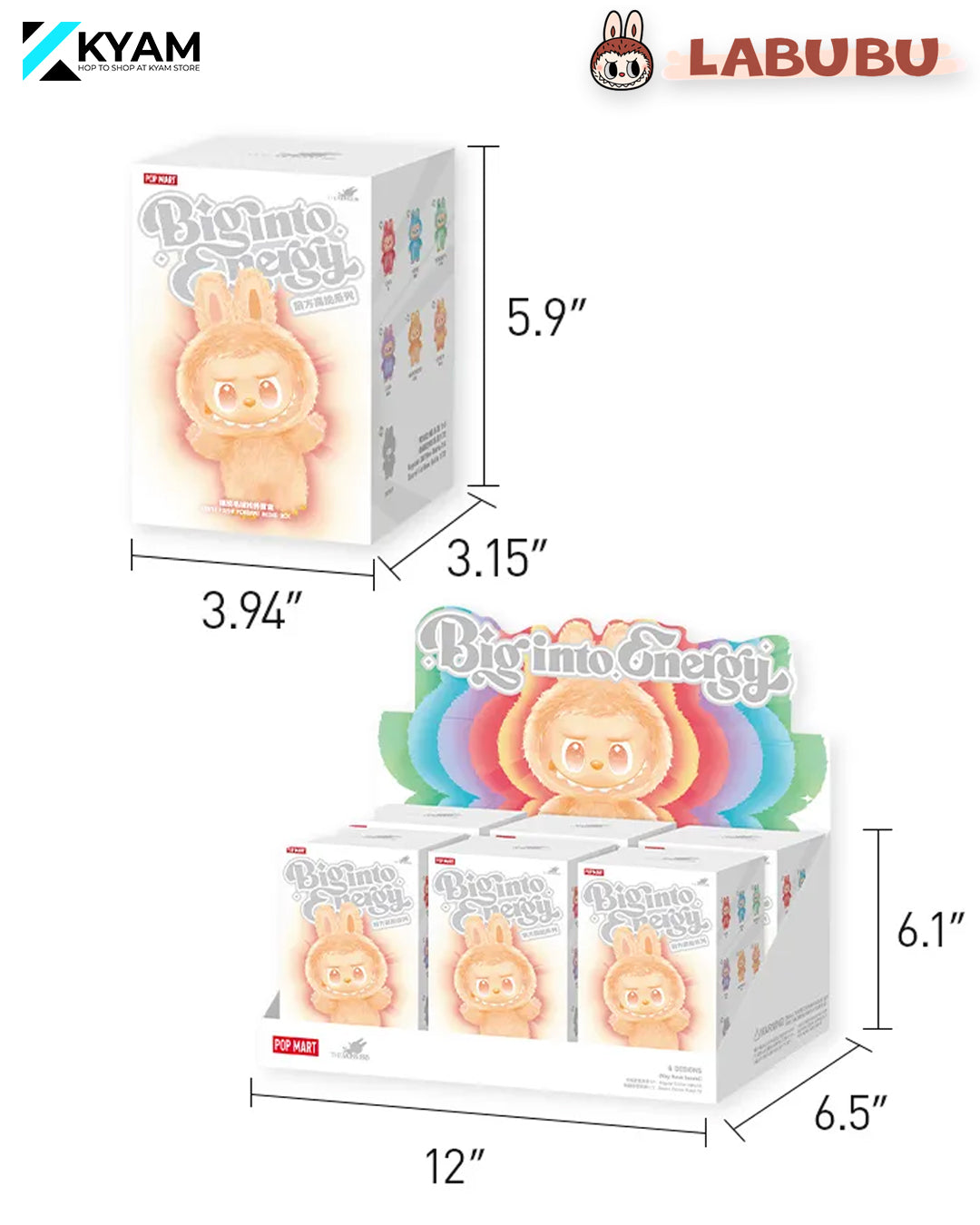 Popmart Labub Plush Toy Collection - Blind Box Big Into Energy Version 3 Series | Free Delivery