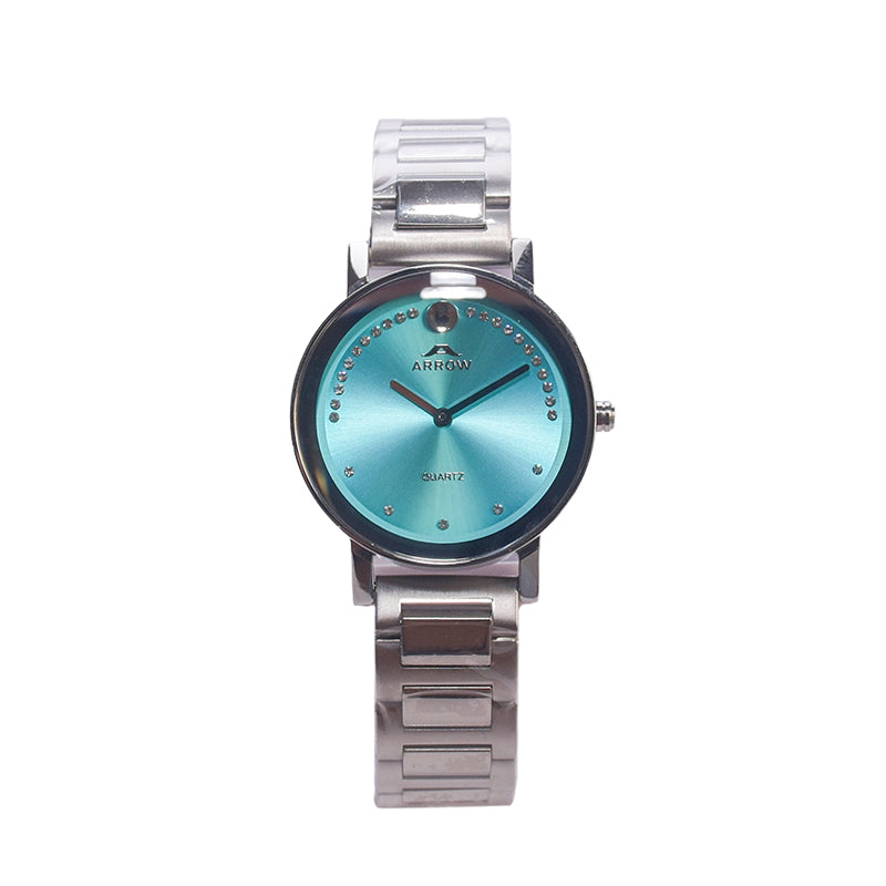 Arrow Women’s Analog Display | Silver Strap | with Light Blue Dial (5923)-KYAMSTORE