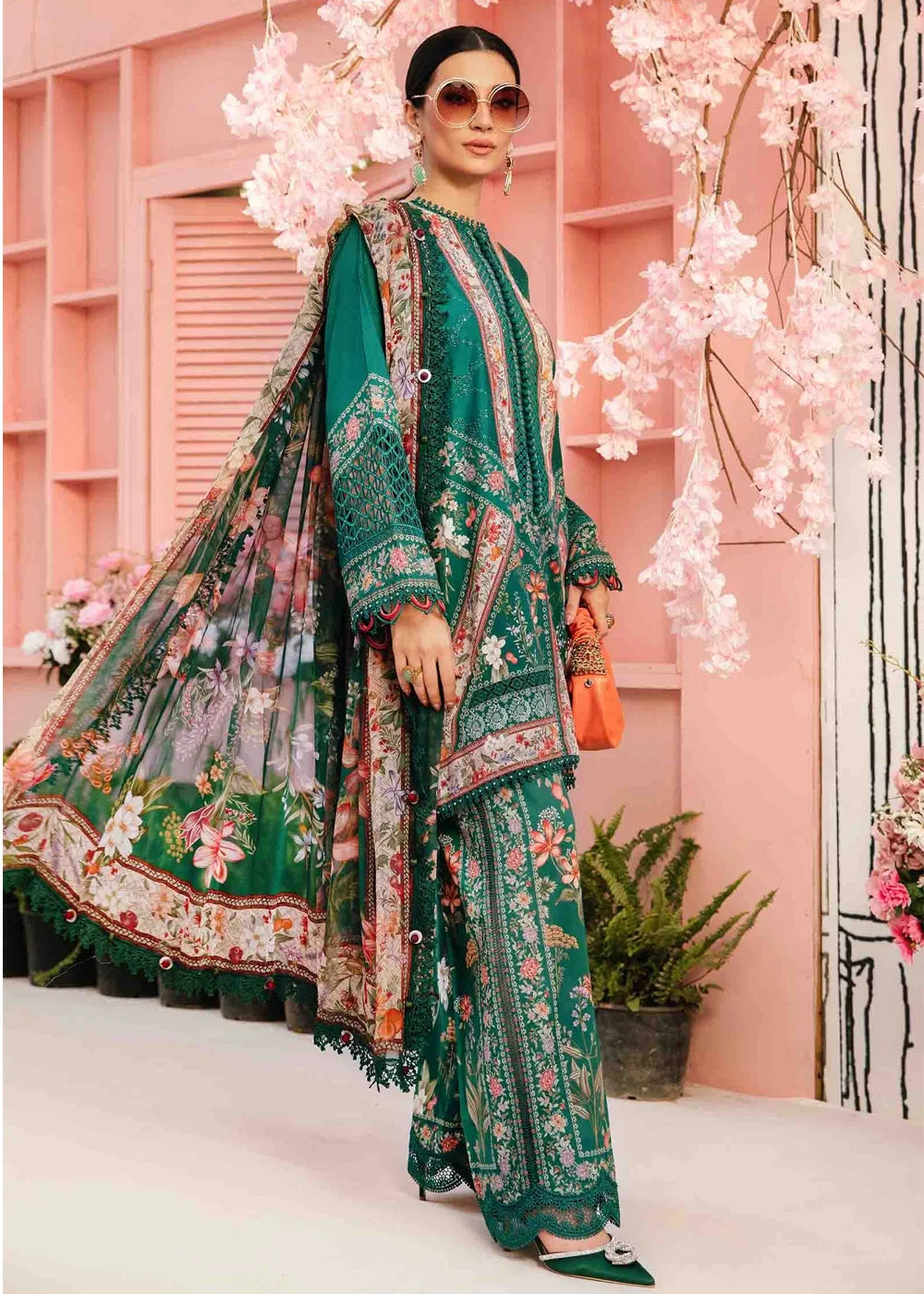 3 Piece Unstitched Embroidered Lawn Suit