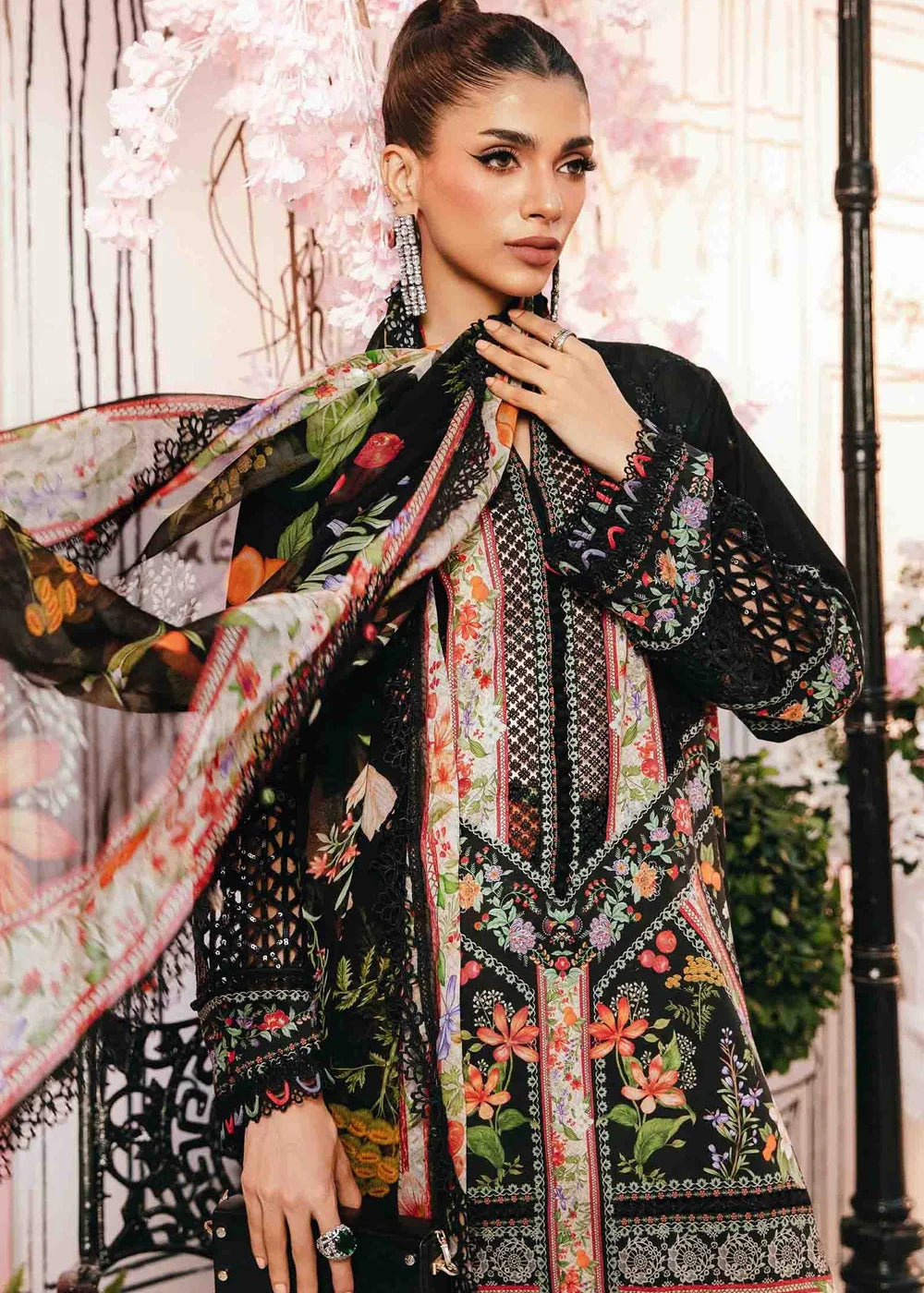 3 Piece Unstitched Embroidered Lawn Suit