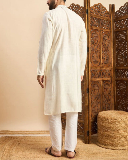 Embroidered Straight Kurta-KYAMSTORE