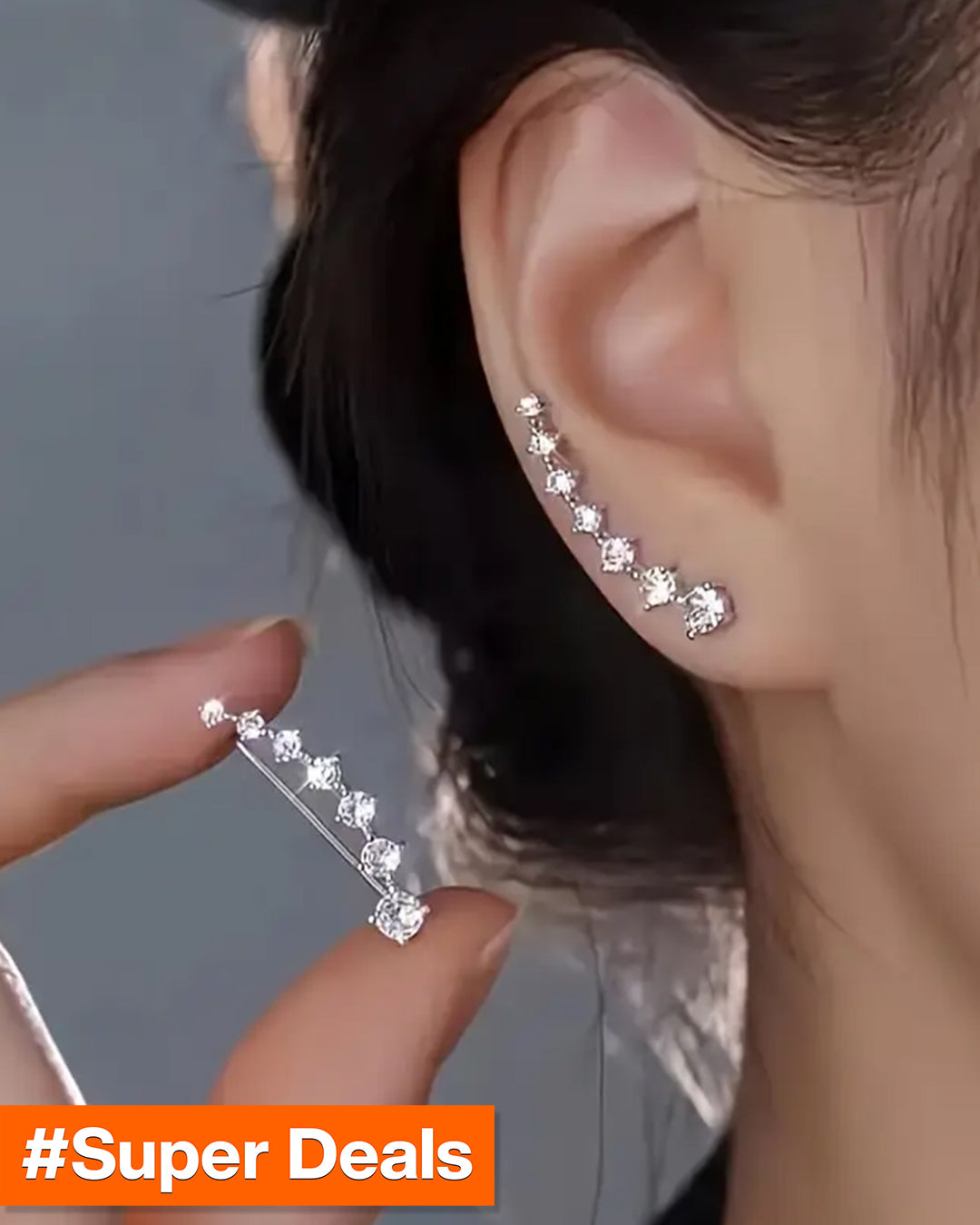 Chic Silvery Curved Stud Earrings | Delivery: 2 to 6 business days | Limited stocks available | Hurry before Sold Out