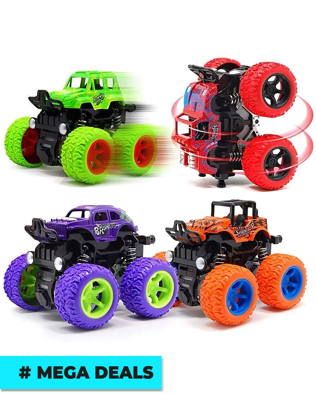 4pcs Friction-Powered Monster Trucks for Kids | Delivery: 7 to 10 business days | Limited stocks available | Hurry before Sold Out
