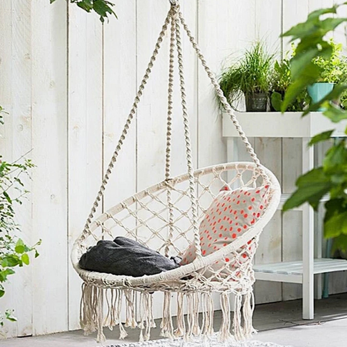 Cotton Rope Woven Hanging Swing Chair-KYAMSTORE