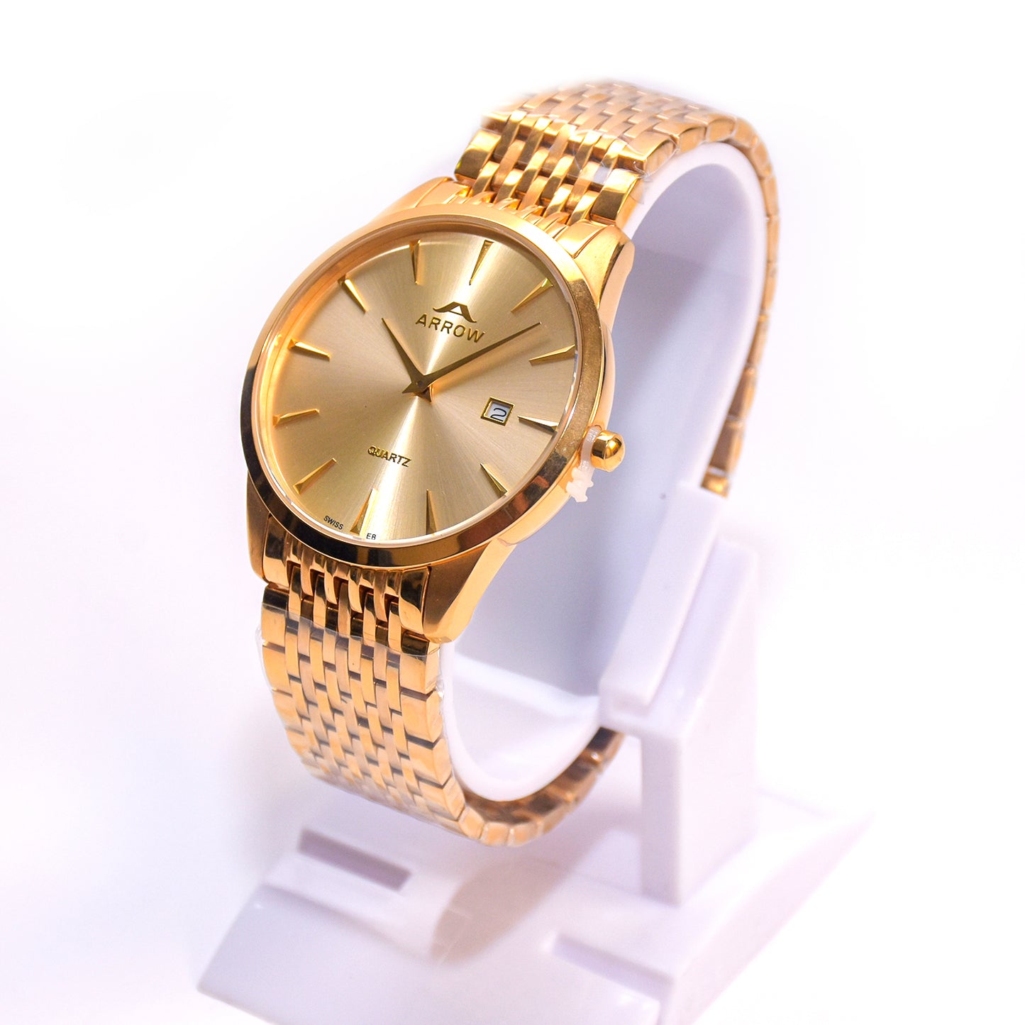 Arrow Men’s Analog Display | Gold Strap (33734)-KYAMSTORE