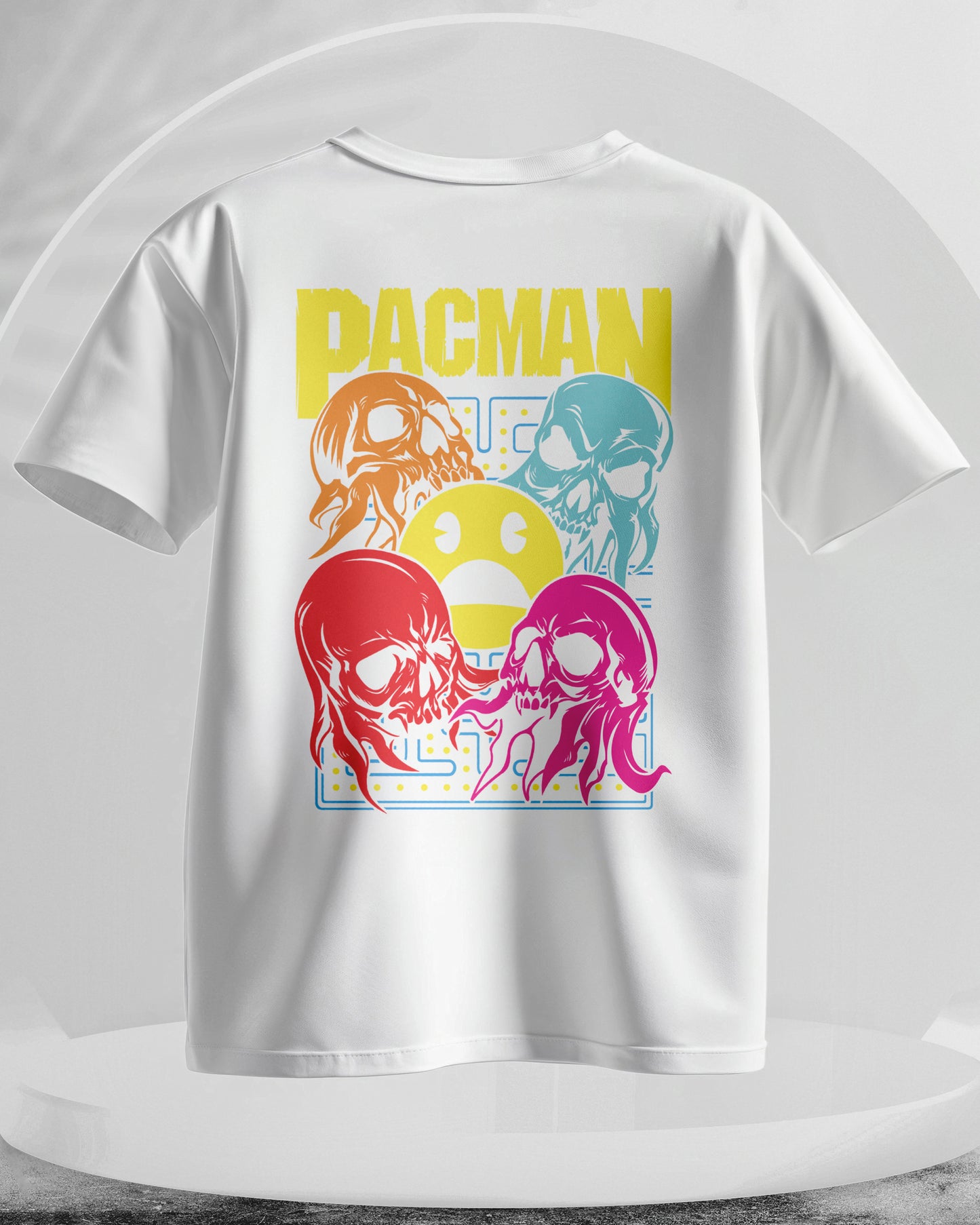 PACMAN - Men Stylish Back Print Printed T-Shirts - (Oversized)