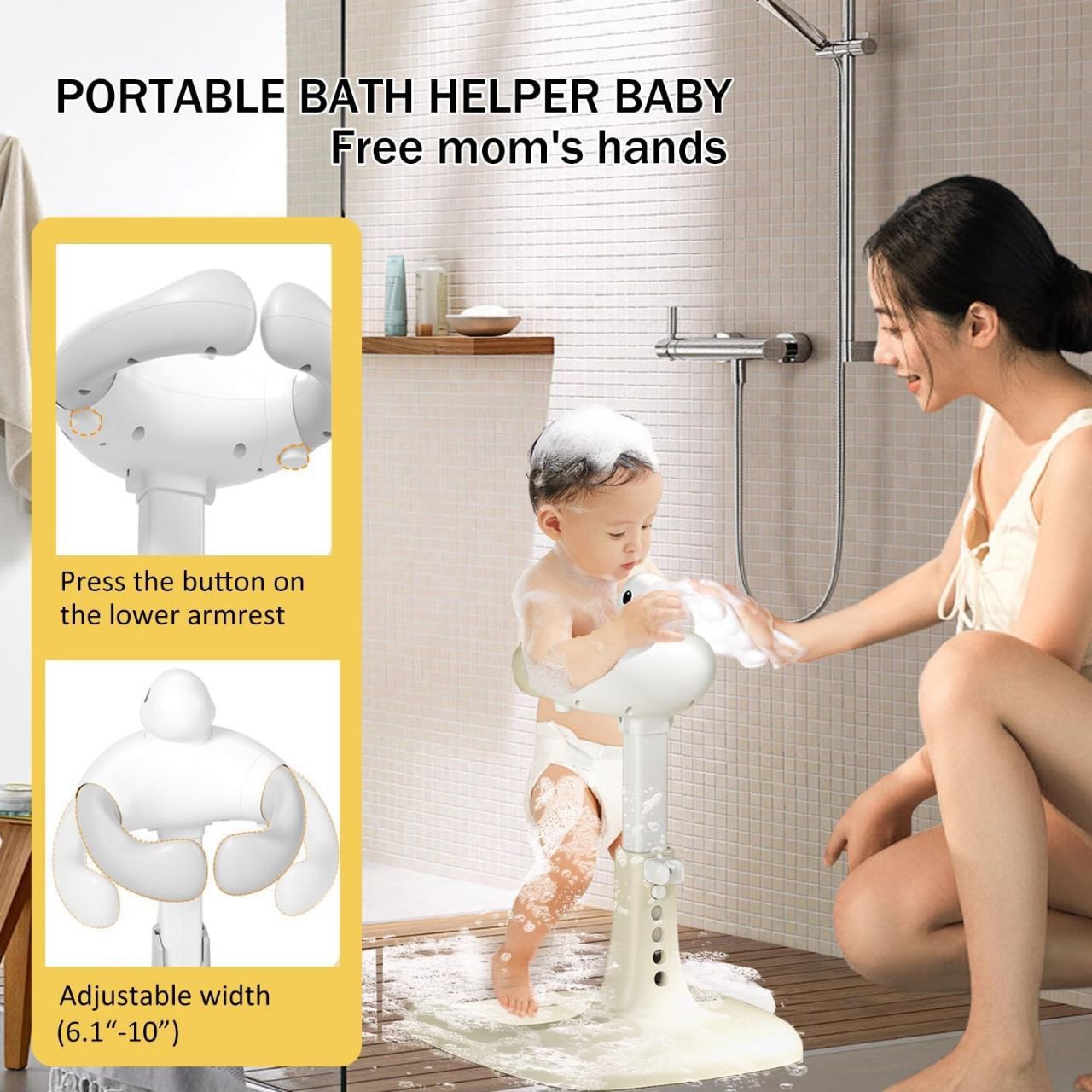 Baby Shower Stand Support,Adjustable Baby Shower Stand with Anti-Slip Base
