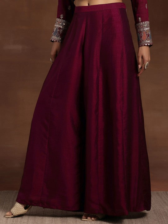 Ethnic Motifs Embroidered Sequinned Straight Kurta With Palazzos & Dupatta-KYAMSTORE