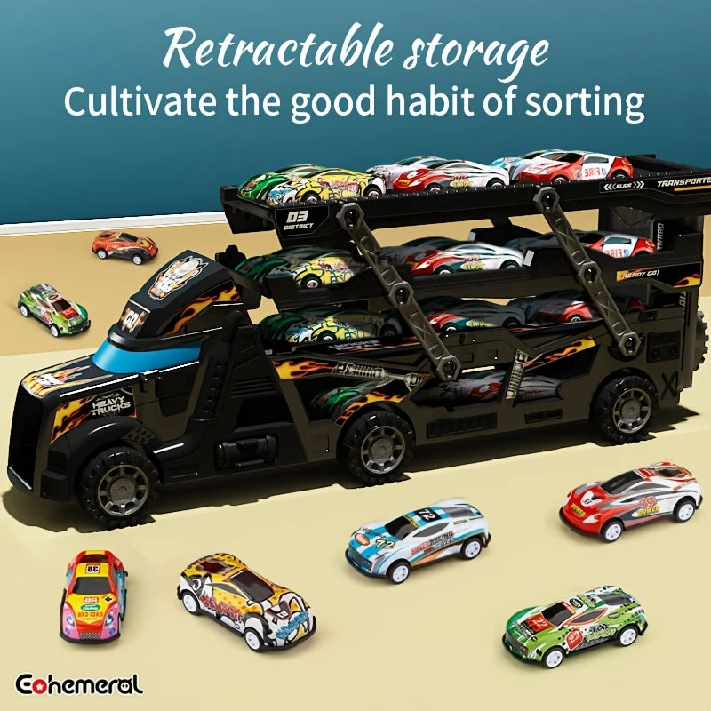 Transforming Truck Toy with Launcher Track | Delivery: 7 to 10 business days | Limited stocks available | Hurry before Sold Out