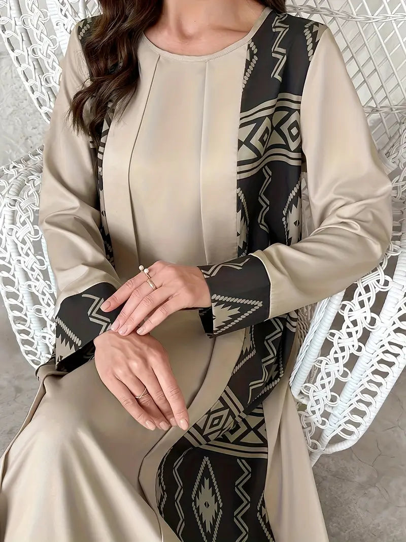 عباية نسائية طويلة أنيقة بتصميم شرقي أوسطي | التوصيل: من ٧ إلى ١٠ أيام عمل | الكمية محدودة | سارعي قبل نفاذ الكمية