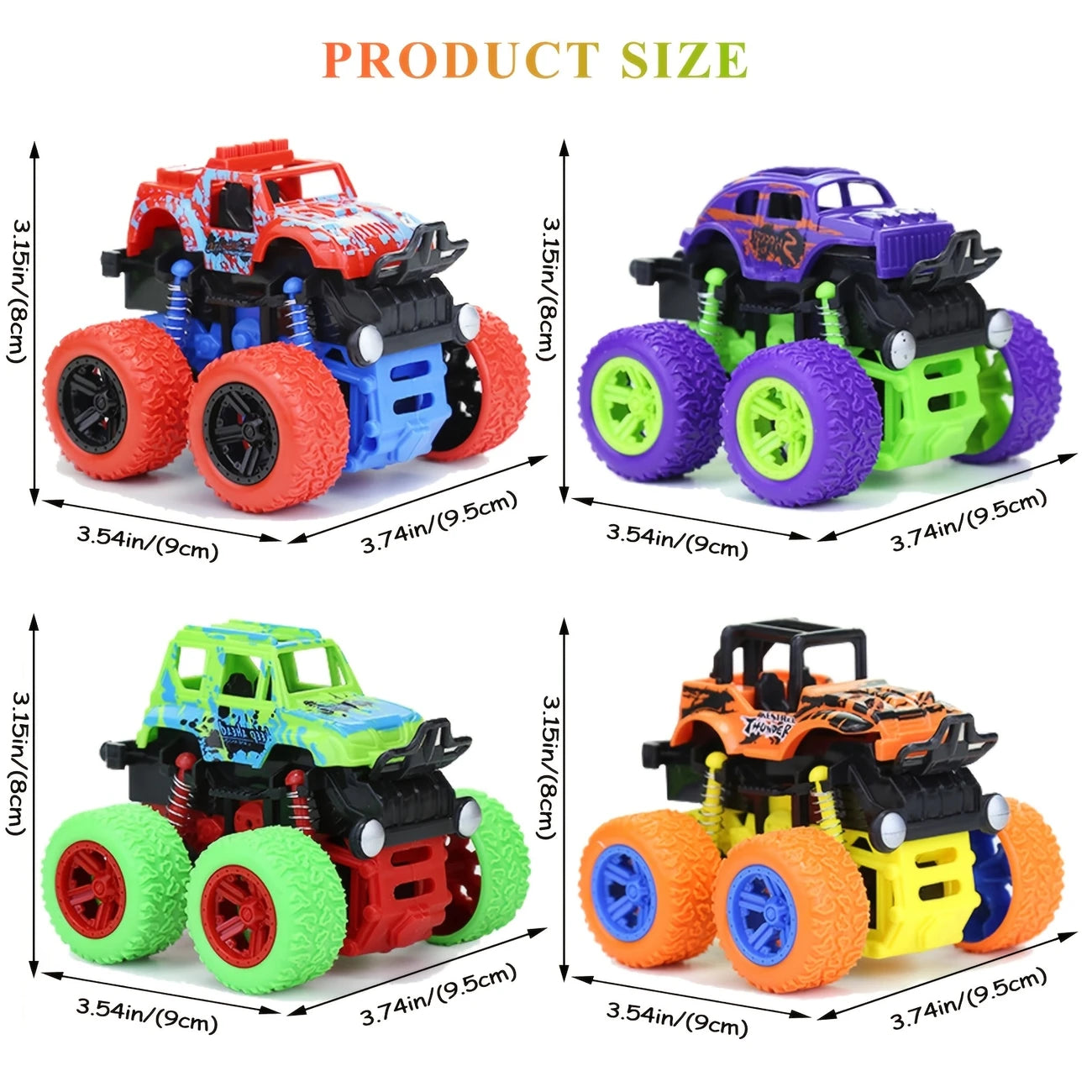 4pcs Friction-Powered Monster Trucks for Kids | Delivery: 7 to 10 business days | Limited stocks available | Hurry before Sold Out