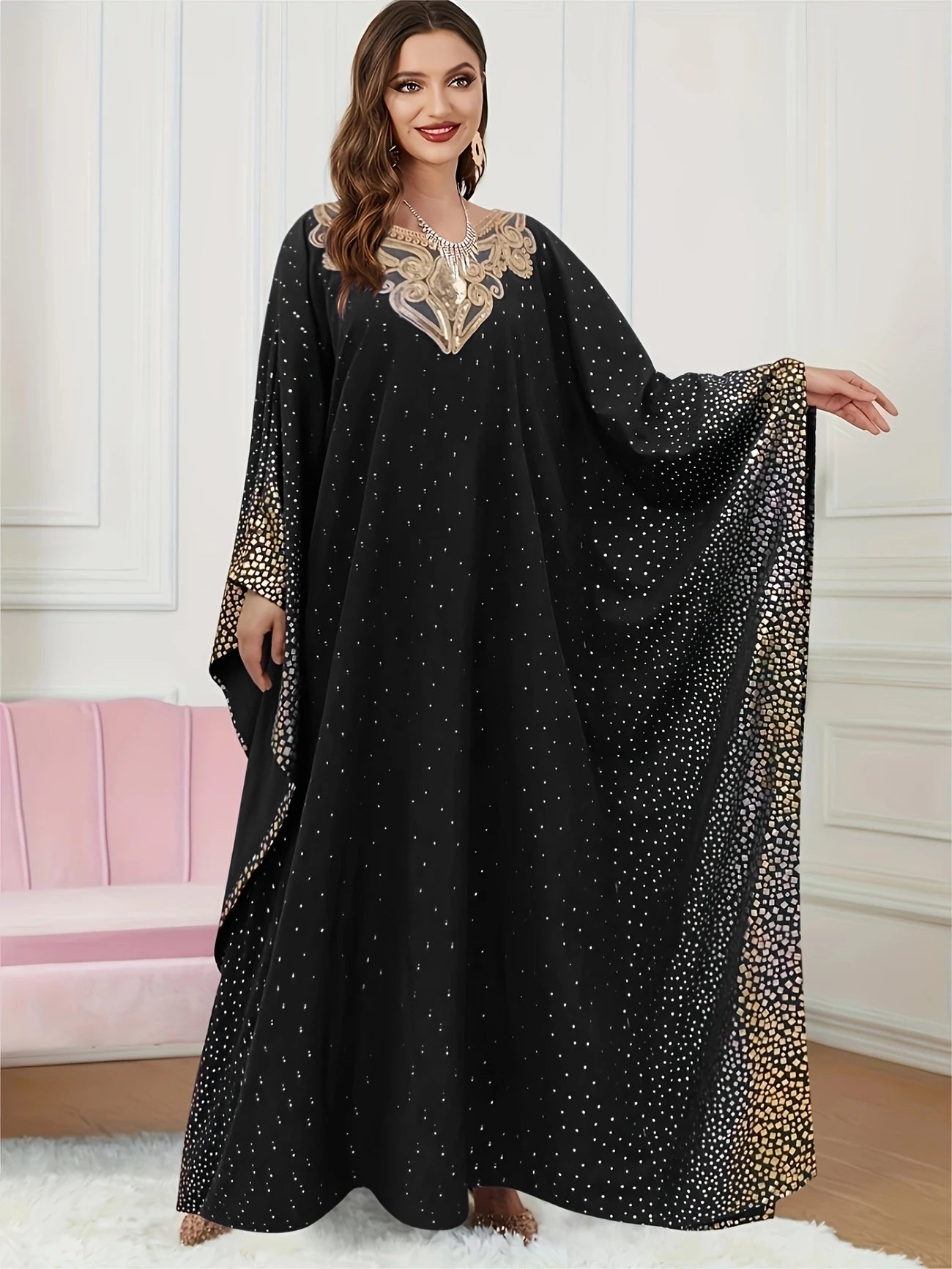 Middle East Fashion Elegant Hot Stamping Print | Delivery: 7 to 10 business days | Limited stocks available | Hurry before Sold Out