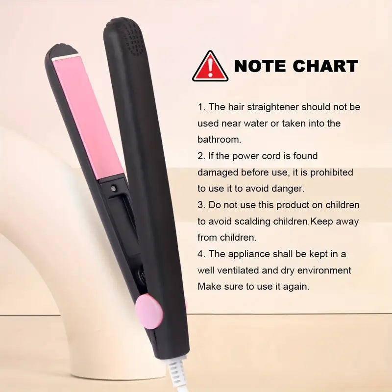 Portable Mini Hair Straightener with Pink Accents | Delivery: 2 to 6 business days | Limited stocks available | Hurry before Sold Out
