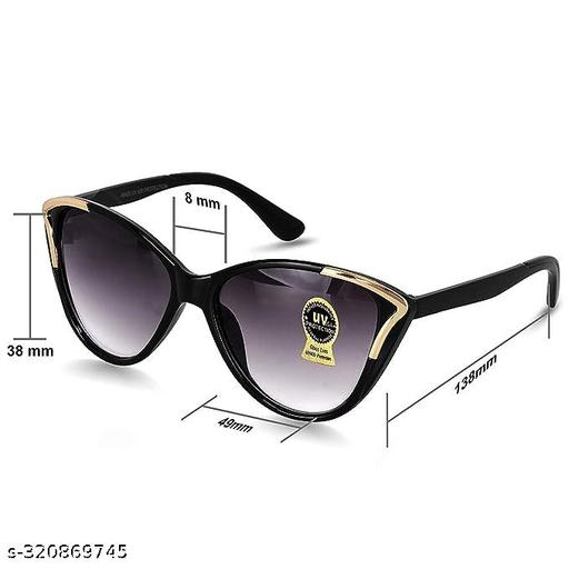 Women Black Plastic Cateye, UV Protected Sunglasses