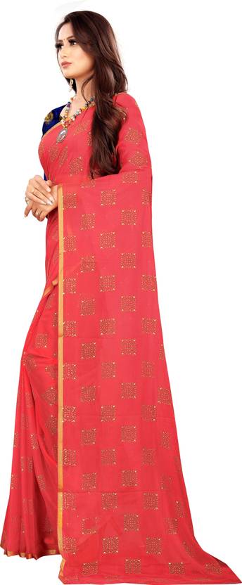 Printed Bollywood Chiffon Saree (Light Pink) | Delivery: 10 to 12 business days | Limited stocks available