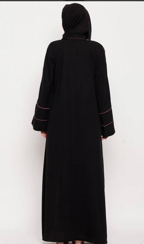 Polyester Self Design Burqa With Hijab